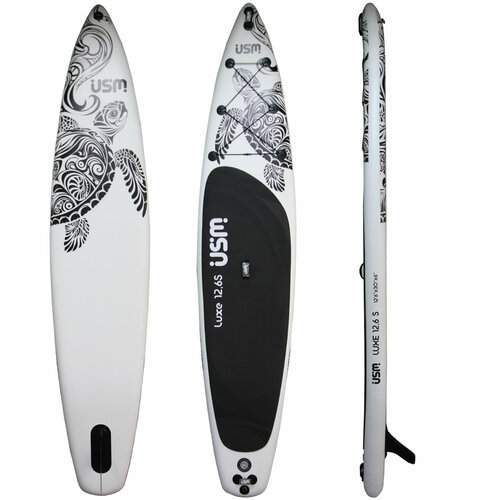 фото Sup board luxe usm 12.6 sport turtle black/384х76х15 см/ 12.6 ft х30х6/двухслойная сап доска /для серфинга сапборд usm company