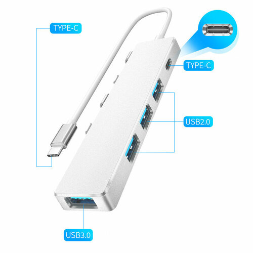 USB разветвитель концентратор HUB (4*USB +Type-C)