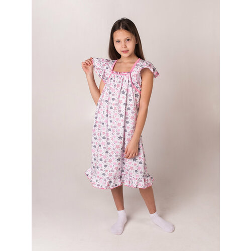 Сорочка Дети в цвете, размер 28-104, розовый, серый платье дети в цвете размер 28 104 розовый