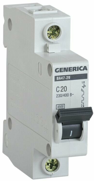 фото Авт. выкл. IEK GENERICA 1P 20A