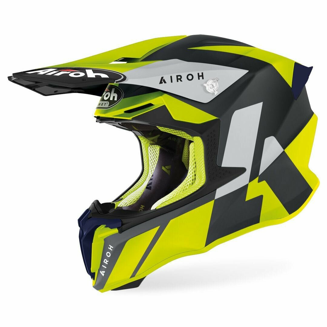 Шлем кроссовый Airoh Twist 2.0 Lift Yellow/Blue Matt