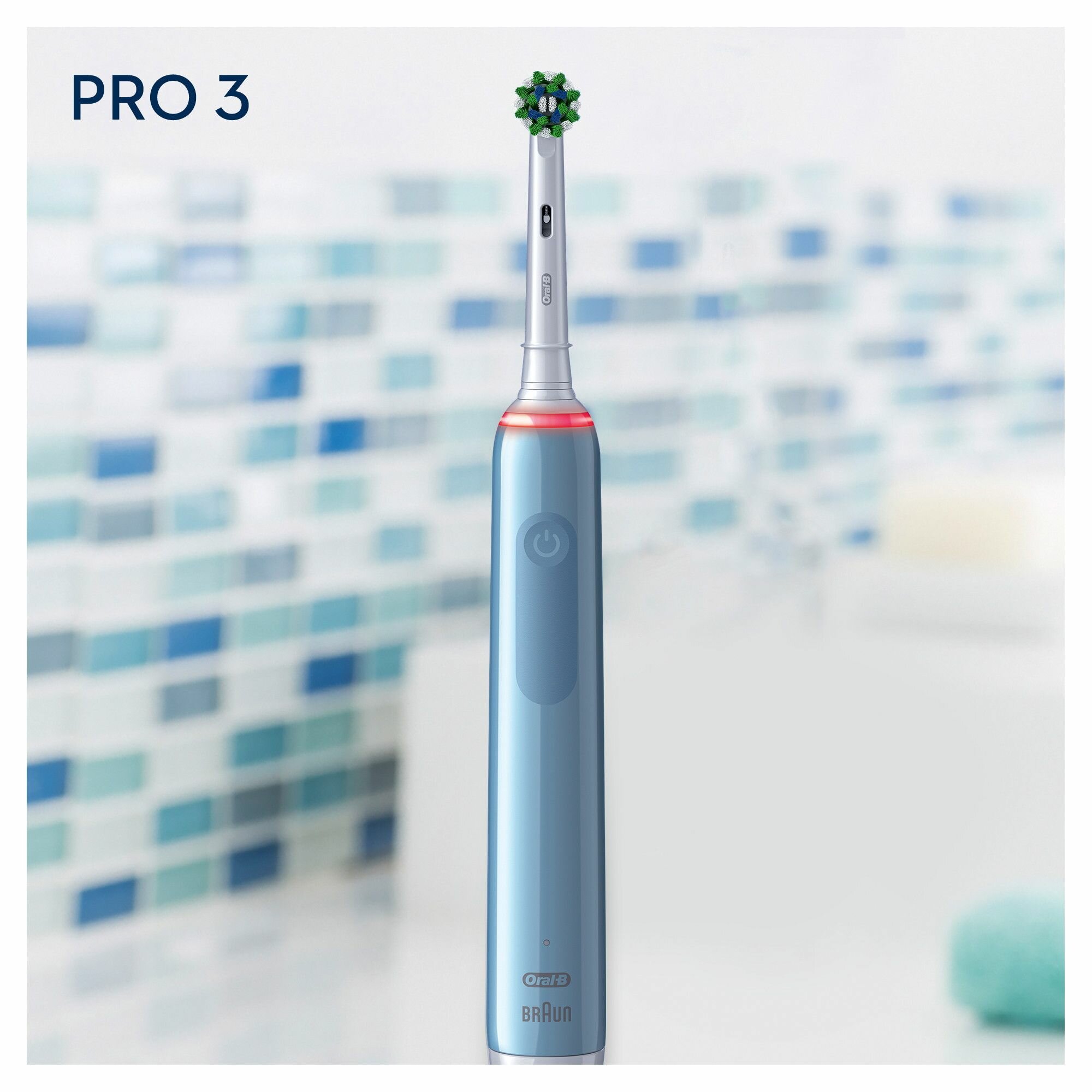 Электрическая зубная щетка ORAL-B Pro 3/D505.513.3 CrossAction, цвет: голубой - фото №15