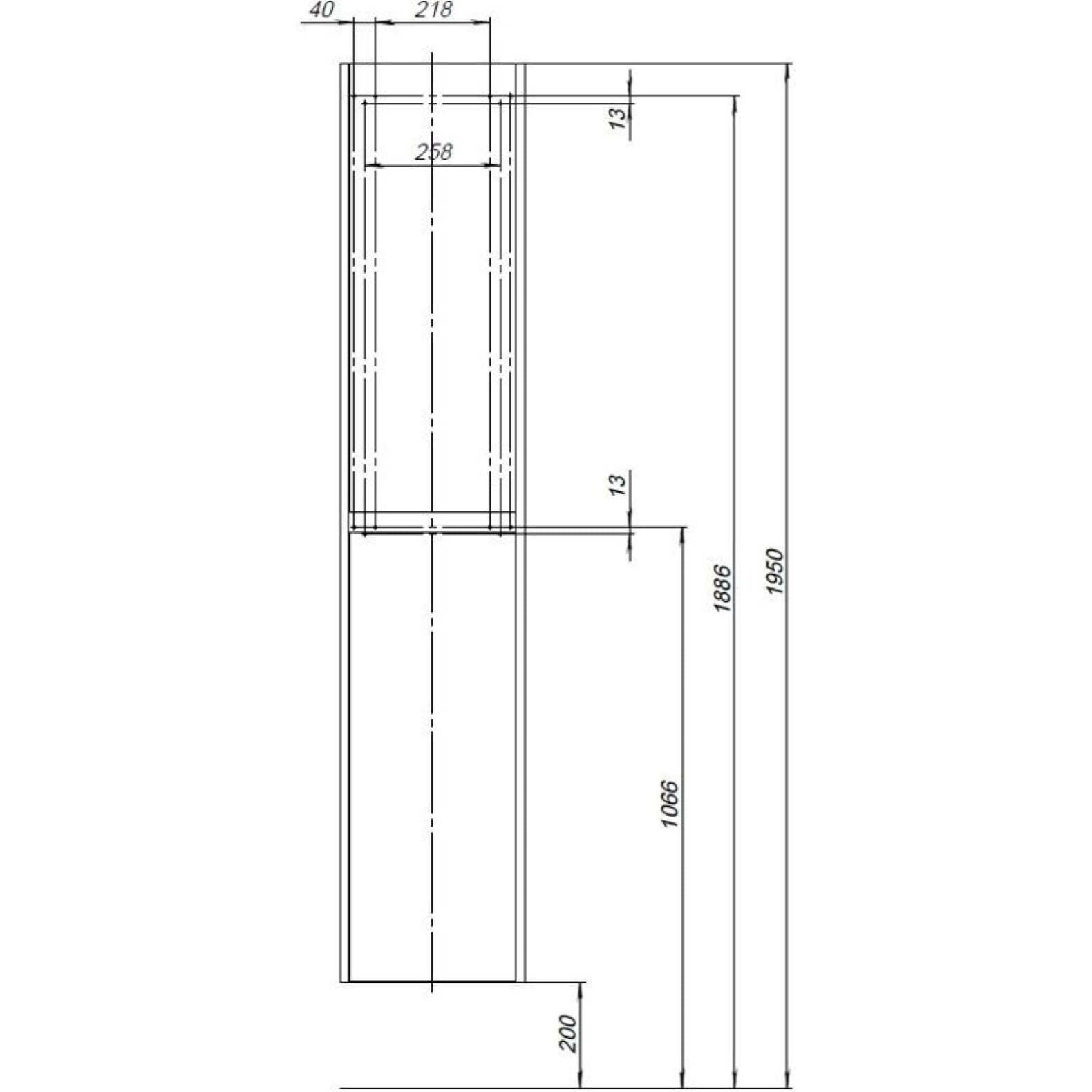 Пенал Aquanet Nova Lite 35 249522 (350х346х1750) дуб рустикальный - фотография № 5