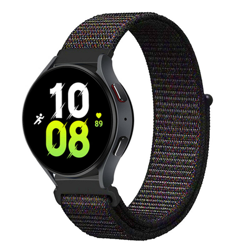 Нейлоновый универсальный ремешок 20 мм для смарт-часов Garmin Samsung Galaxy Watch Huawei Watch Honor Xiaomi Amazfit 07 черный