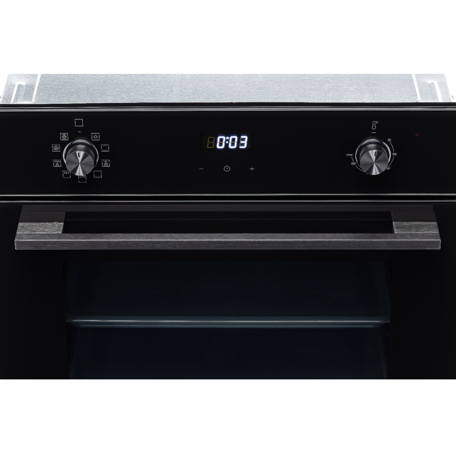 Духовой шкаф электрический встраиваемый VARD VOE444B, черный, 73 л, утапливаемые переключатели, 9 режимов приготовления, гриль, подсветка - фотография № 5