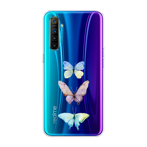 Силиконовый чехол на Realme XT / Реалми XT Акварельные бабочки, прозрачный силиконовый чехол на realme xt реалми xt пальмовые ветви арт прозрачный