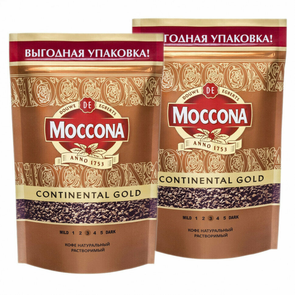 Кофе растворимый Moccona Continental Gold, 2 шт по 75 г - фотография № 1