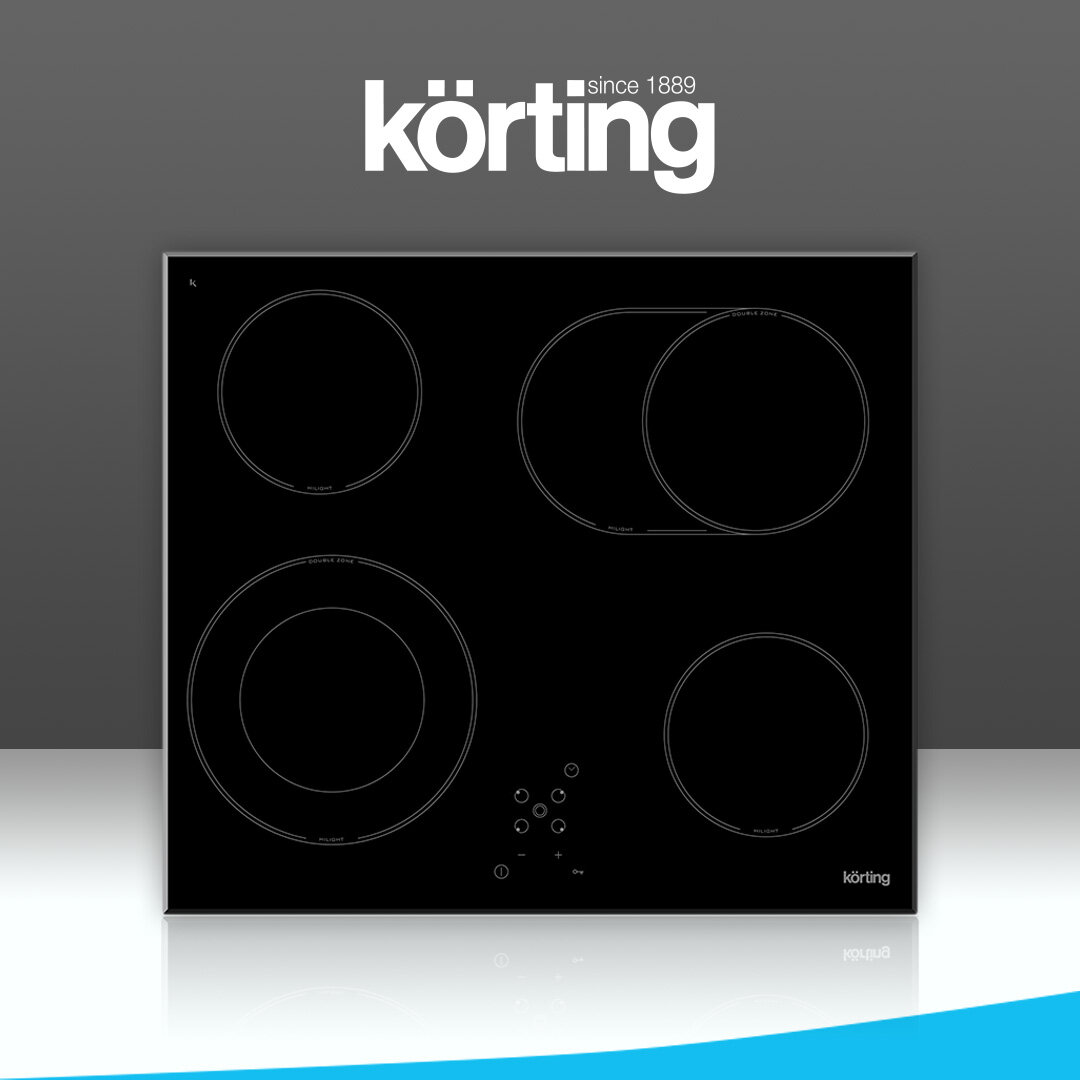 Электрическая варочная панель Korting HK 62051, с рамкой, цвет панели черный, цвет рамки серебристый - фото №3