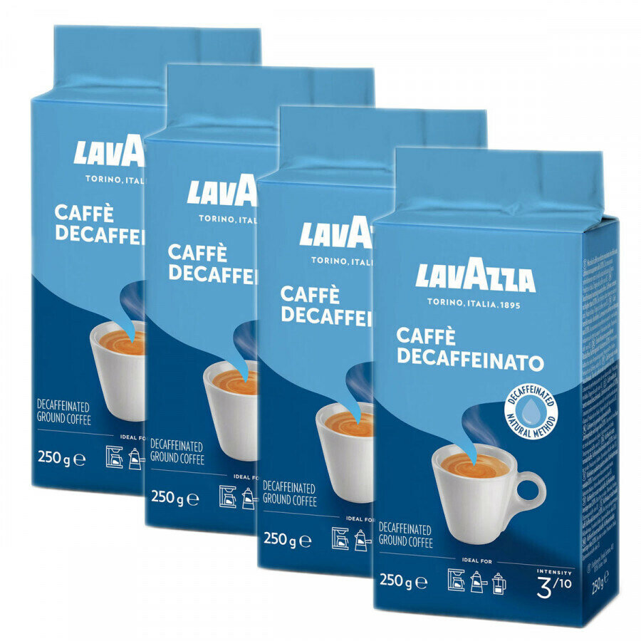 Без кофеина кофе молотый Lavazza Decaffeinato 4 шт по 250 г