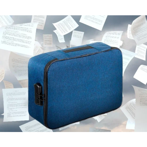 Органайзер для хранения документов с кодовым замком А4 (Синий) дорожный папка сумка в поездку контейнер для вещей и файлов