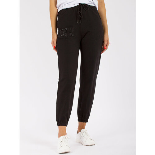 фото Брюки cks women, полуприлегающий силуэт, повседневный стиль, трикотажные, размер xl, черный