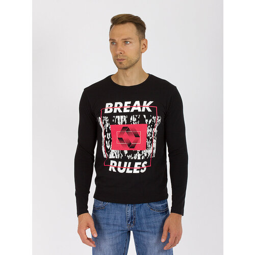 фото Лонгслив dairos, хлопок, размер l, черный