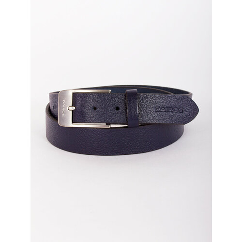 фото Ремень dairos, натуральная кожа, металл, для мужчин, размер 135, длина 135 см., синий