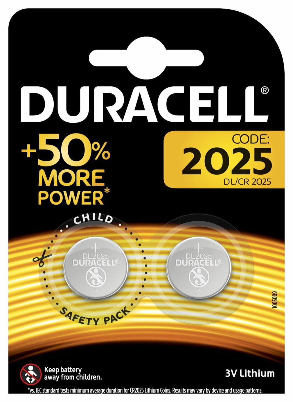 Батарейки литиевые Duracell 1005008 CR2025 3В дисковые 2шт