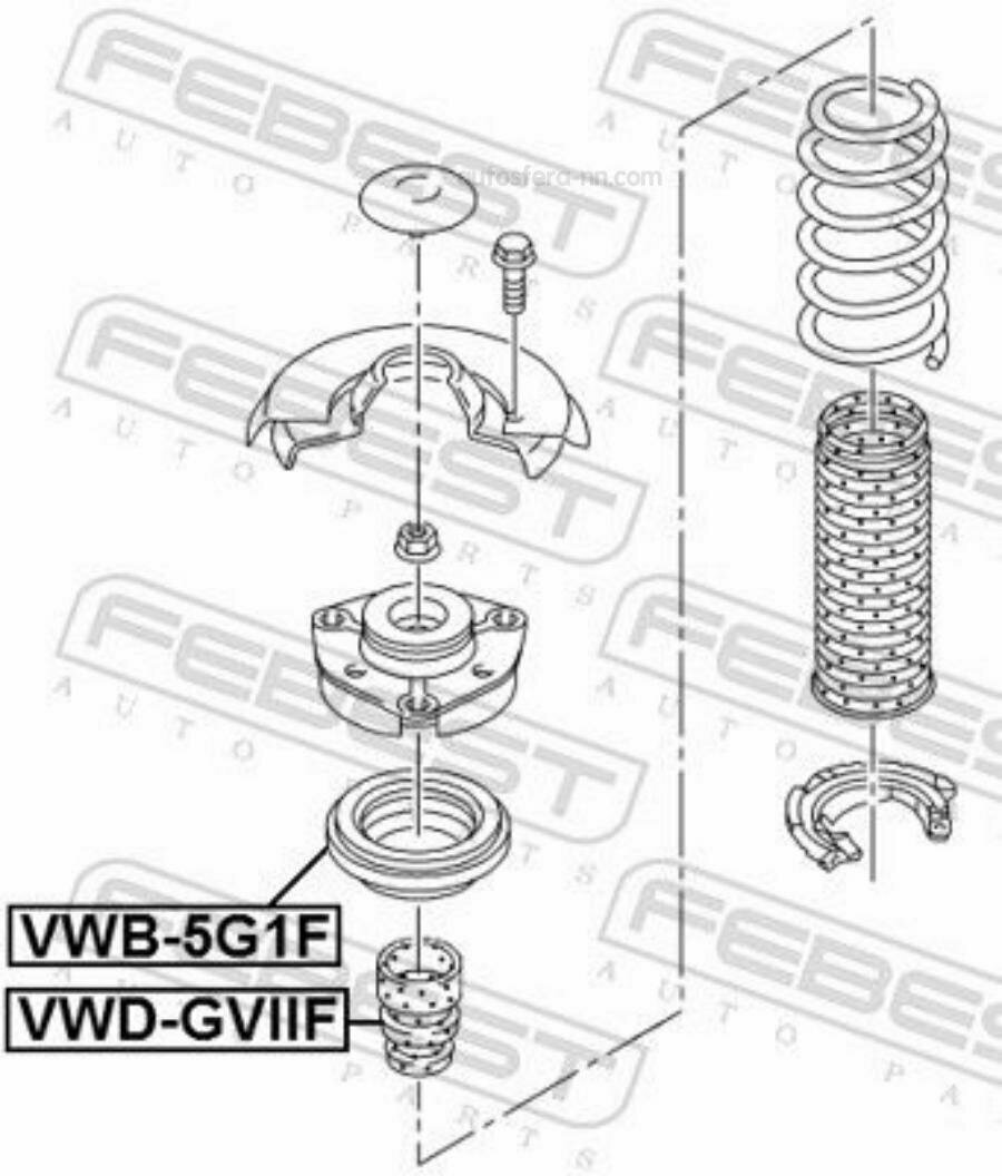 FEBEST VWB5G1F Подшипник опоры амортизатора SKODA OCTAVIA (5E), VW TIGUAN 17- VWB-5G1F