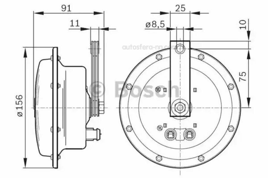 Звуковой сигнал Bosch 0986AH0203 — фото 4