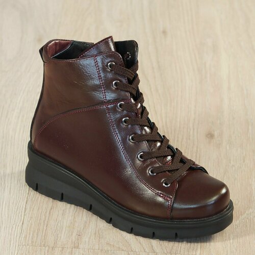Ботинки  1199, демисезонные,натуральная кожа, полнота 9, размер 37, бордовый