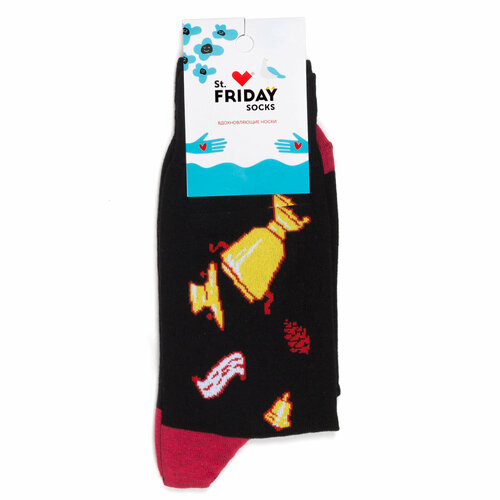 Носки St. Friday, размер 34-37, черный, желтый, красный носки st friday размер 34 37 зеленый голубой красный желтый