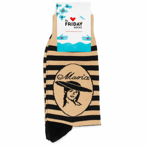 фото Носки st. friday, размер 34-37, черный, бежевый, коричневый