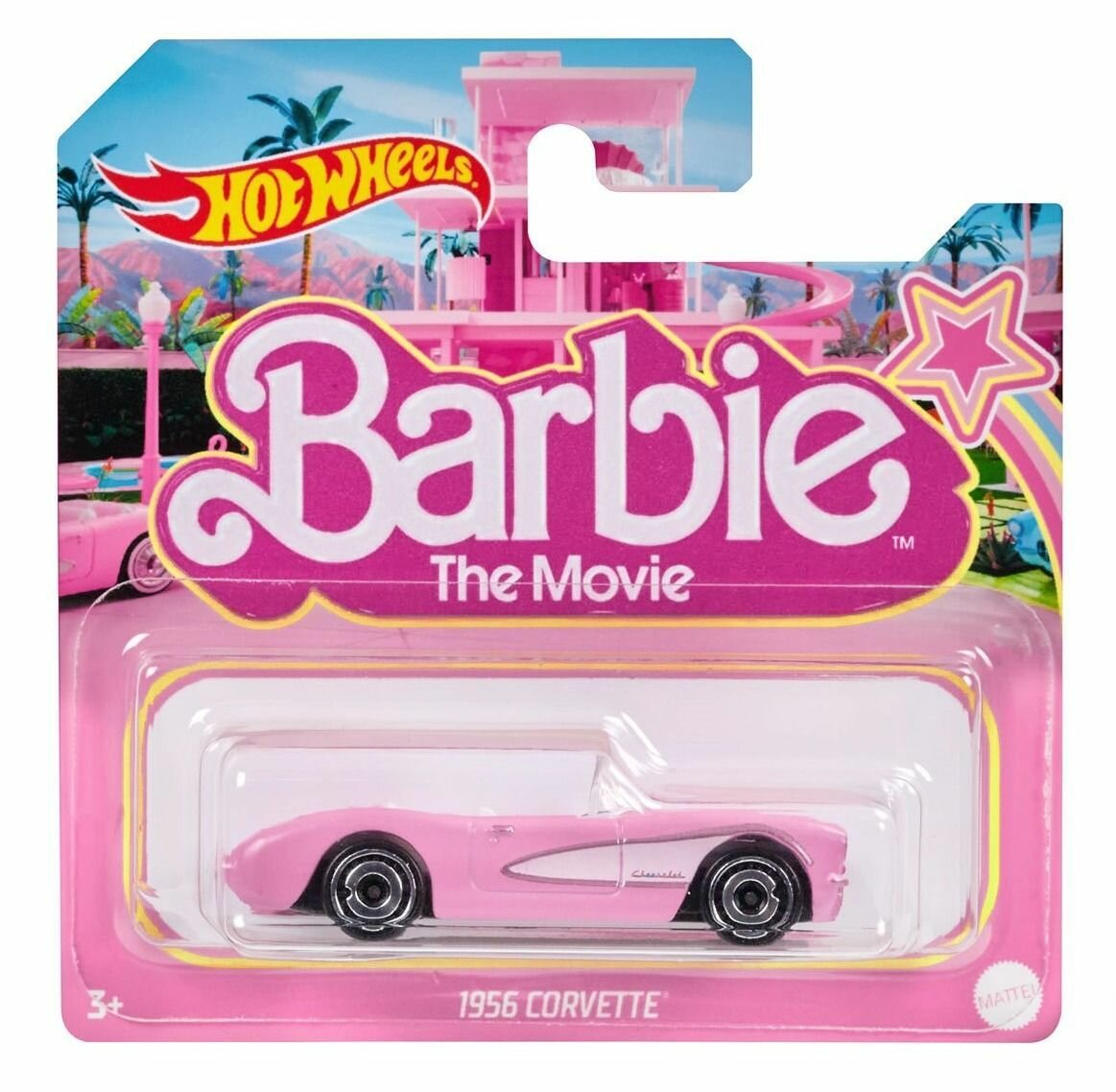 Машинка Барби 1:64 Barbie: The Movie Hot Wheels Corvette