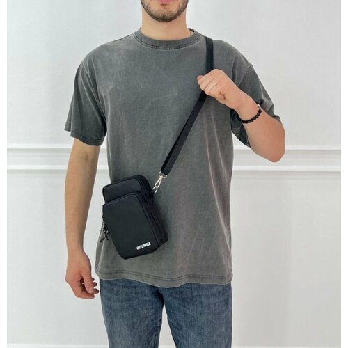 фото Сумка мессенджер 407 блек, фактура гладкая, черный piove