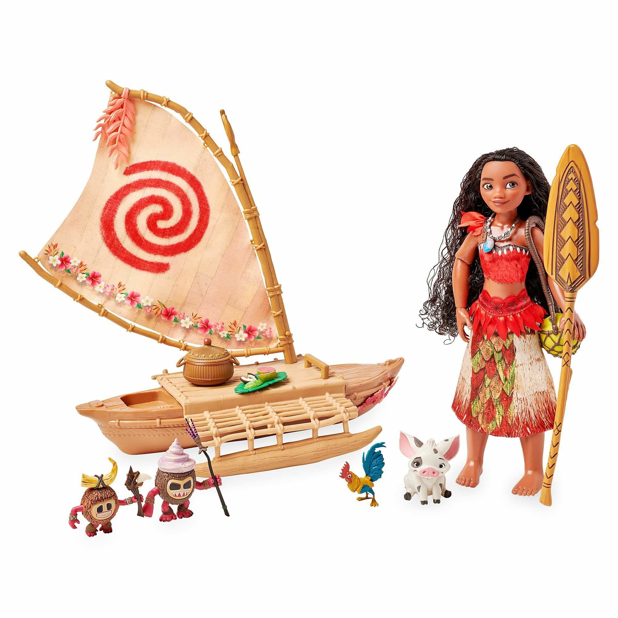 Моана кукла Disney набор с лодкой и питомцами