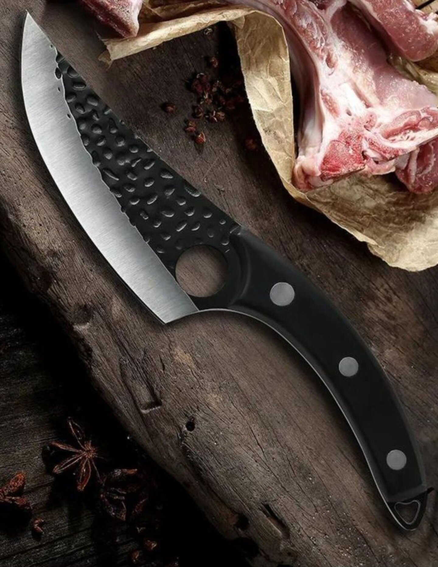 Нож для мясника с футляром / Подходит для охоты на открытом воздухе и убоя кожи