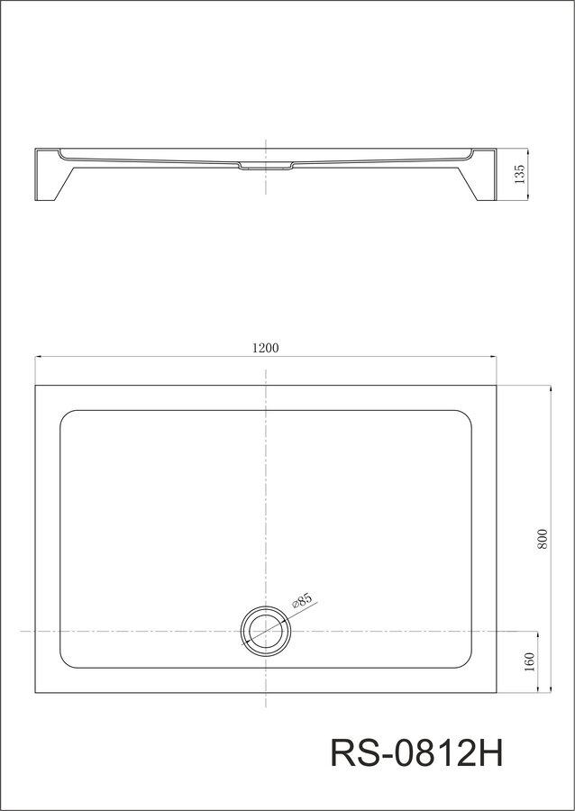 Акриловый поддон для душа Black&White Stellar Wind Easy Plumb 120x80 0812h00 Белый - фотография № 7