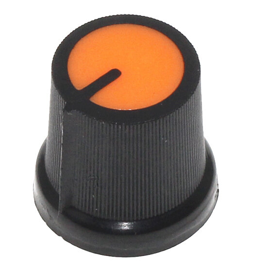 Ручка AG3 для потенциометра с круглым валом 6 мм с зубьями (WH148), пластик, оранжевая, 10 шт.