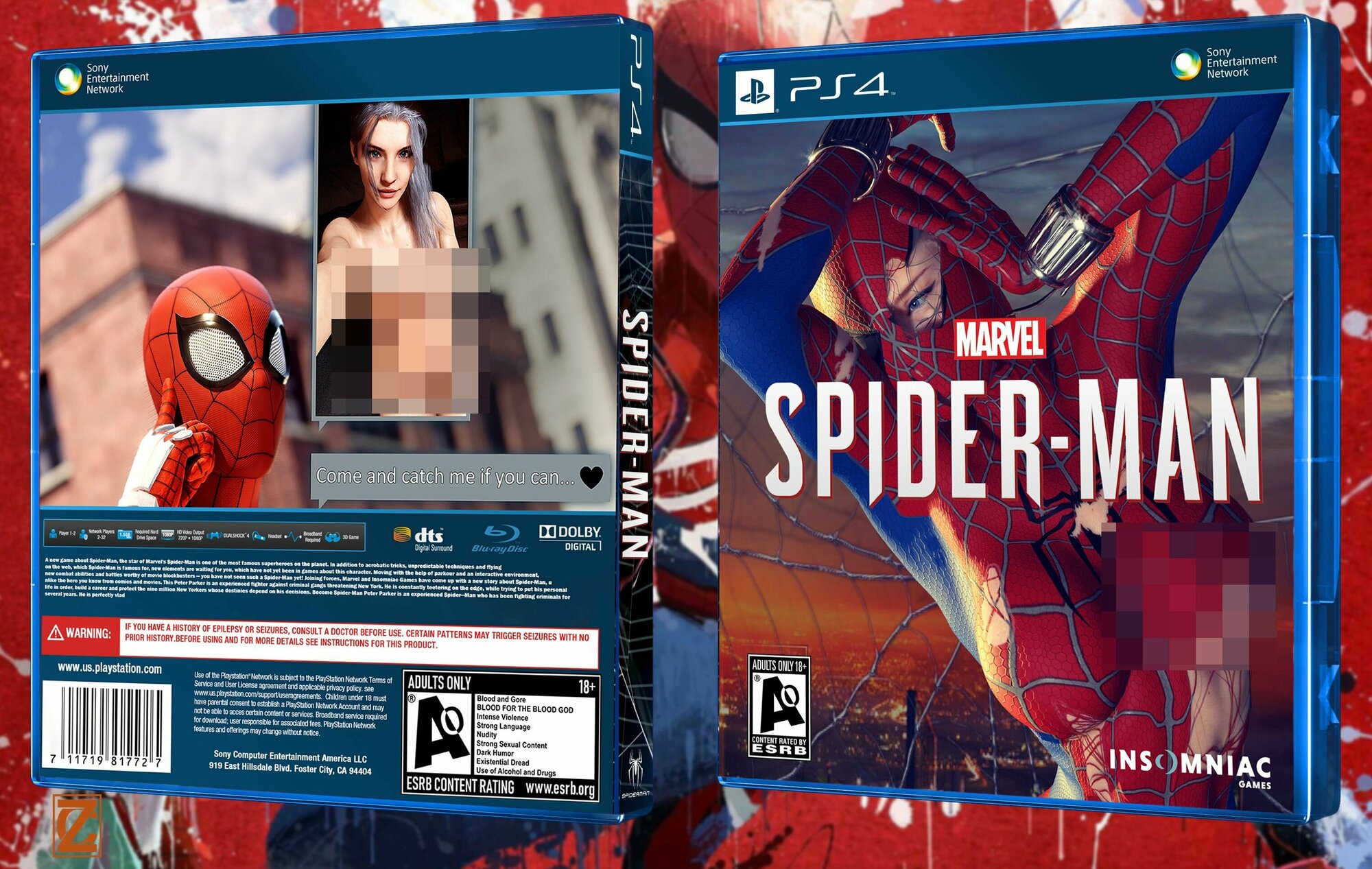 Кастомная Обложка для Кейса / Бокса PS 4 Spider-Man