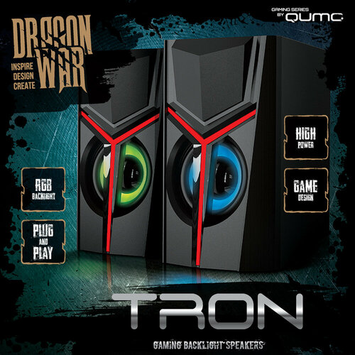 Колонки для компьютера 20 Qumo TRON AS007 10 ВТ объемное звучание RGB подсветка USBJack 35мм 168000₽