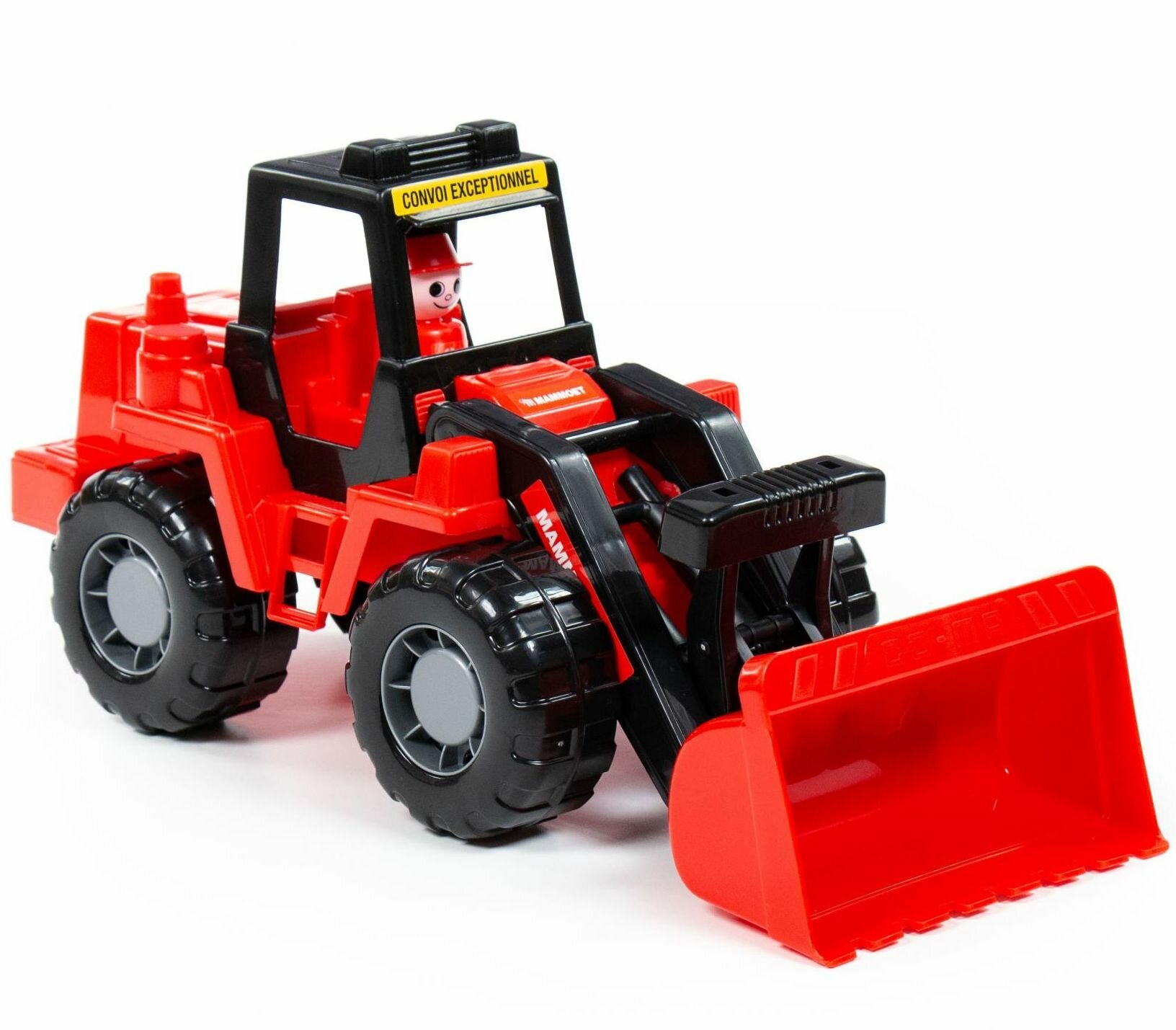 Игрушка трактор погрузчик с человечком в кабине Техник Полесье - 42,5 см (черно-красный)