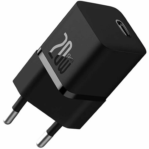 Зарядное устройство Baseus OS GaN5 Fast Charger Mini 1C 20W EU (CCGN050101), черный зарядное устройство baseus os gan5 fast charger mini 1c 30w eu black ccgn070401