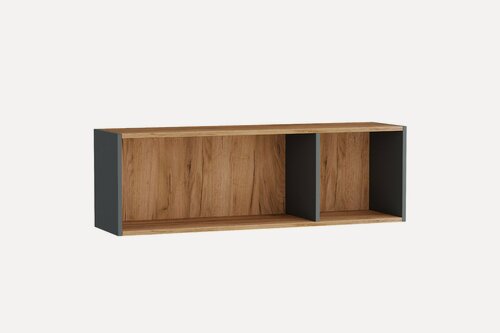 Изображение товара Полка настенная Лигия, Легкомаркет, 1200х284х350, дуб крафт золотой и графит, открытая