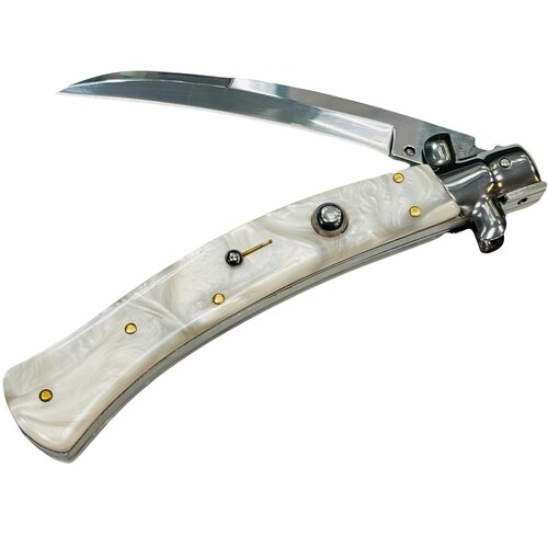Складной автоматический туристический нож Стилет сабля, длина лезвия 11,5 см.