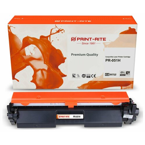 Print-Rite PR-051H картридж лазерный (Canon 051H - 2169C002) черный 4100 стр лазерный картридж t2 tc c051h canon 051 2169c002 051h для принтеров canon черный