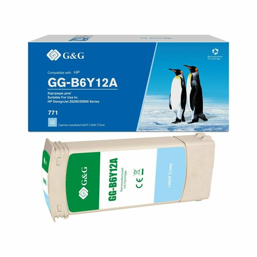 G&G GG-B6Y12A картридж струйный (HP 771 - B6Y12A) светло-голубой 775 мл