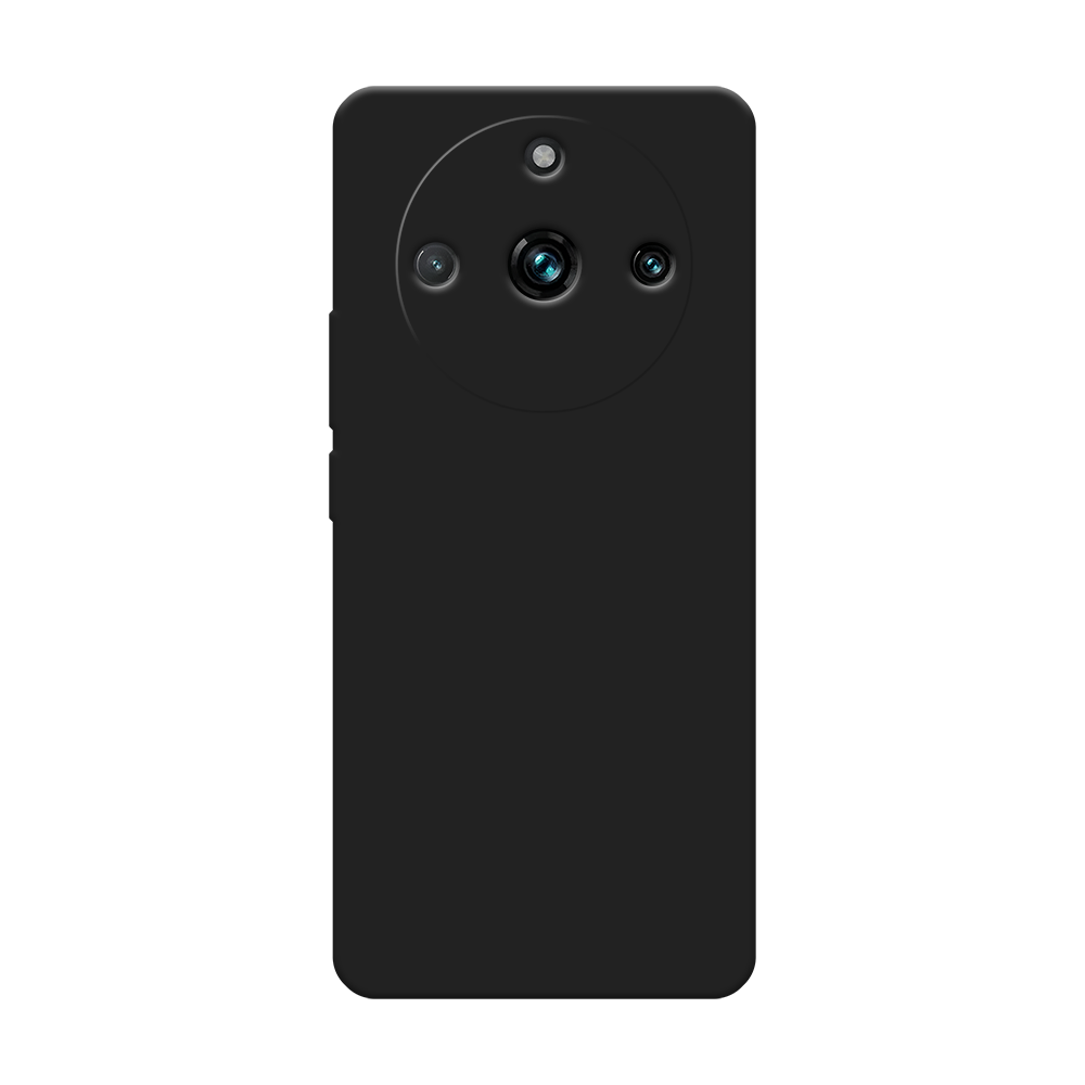 Матовый силиконовый чехол на Realme 11 Pro Plus / Реалми 11 Про Плюс с защитой камеры, черный