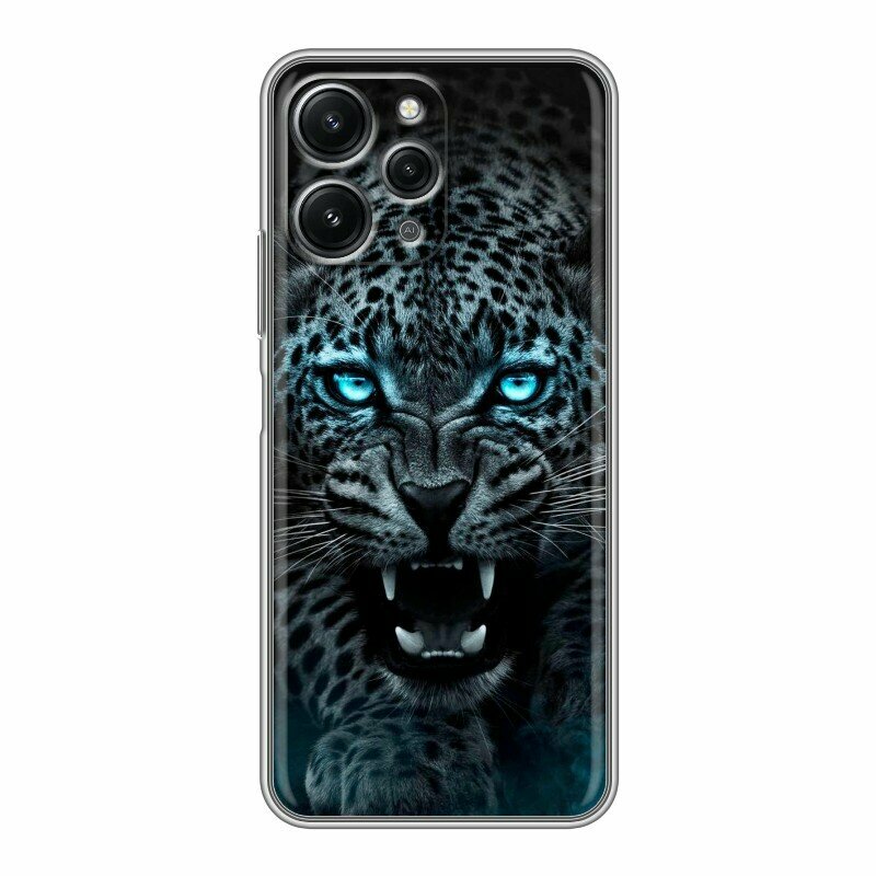 Дизайнерский силиконовый чехол для Сяоми Редми 12 / Xiaomi RedMi 12 Темный леопард