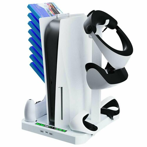 Подставка с охлаждением док-станцией геймпадов Dualsense и контроллеров VR2 PS5 крепление дисков и наушников 3d Pulse для Sony PS5 iplay HBP-6478 369000₽