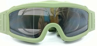 Тактические очки СтрелоК с диоптриями от -4.00 PD(РЦ) 62-64 зеленые для военных, для военизированных игр