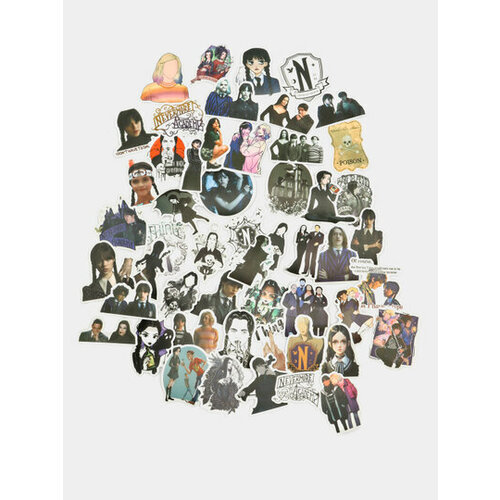 Наклейки Wednesday (Уэнсдей) 50 шт / стикерпак