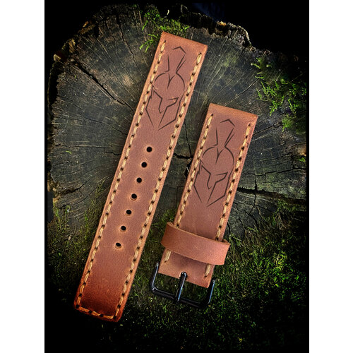 Ремешок из натуральной кожи для часов Samsung 22 мм / Гладиатор / 170-200мм / желто-коричневый