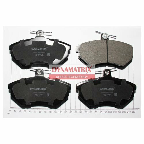 Комплект передних тормозных колодок Dynamatrix-Korea DBP775 для Audi 100 (1976-1983), Audi 80 (1986-1996), Audi 90 (1987-1991)