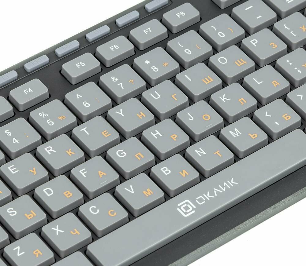 Клавиатура OKLICK 480M Multimedia Keyboard Black-Grey USB