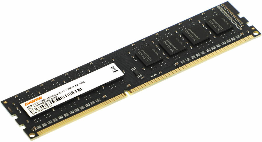 Модуль памяти Digma DGMAD31600004S DDR3L - 4ГБ 1600, DIMM, Ret, низкопрофильная