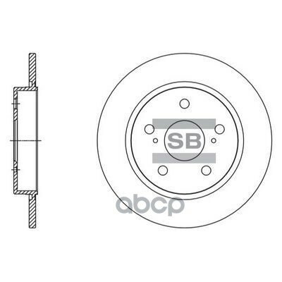 Диск Тормозной Задний Toyota Corolla E15/E18 Sd4615 Sangsin brake арт. SD4615