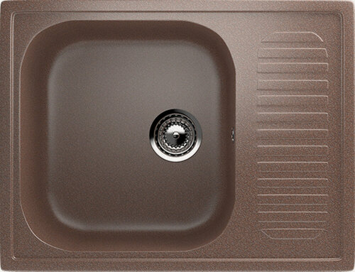 Изображение товара Каменная мойка для кухни врезная SURAGRAN S-18, 640*490мм, прямоугольная, цвет терракот/Раковина для кухни