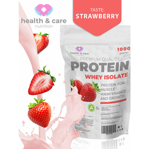 протеин сывороточный от health Протеин сывороточный от Health & Care 1000 грамм со вкусом клубники