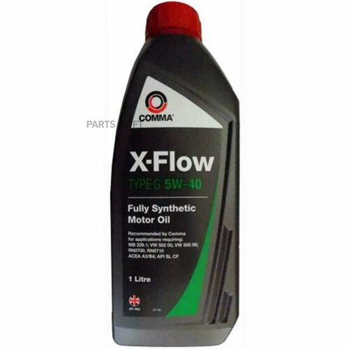 COMMA 5W40 X-FLOW TYPE G (1L) масло моторное! синт.\ API SL/CF, ACEA A3/B4, MB 229.1, VW 502/505 00 от официального дистрибьютора, производитель - COMMA, артикул XFG1L